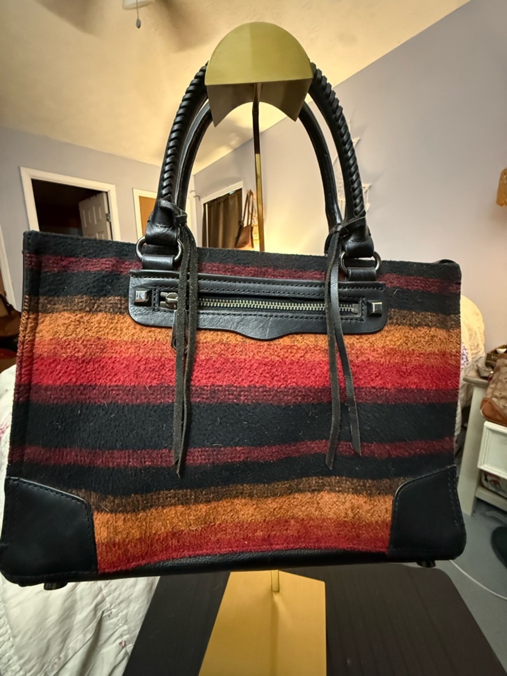 Vintage Rebecca Minkoff Regan Satchel Black Leather Bag